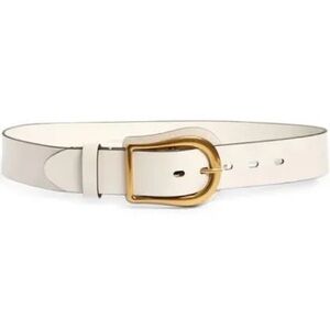 Zimmermann Wide Leather Belt, Ivory, S/M
